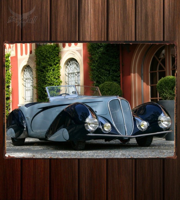 Металлическая табличка Delahaye 135 M Figoni et Falaschi Cabriolet Металлическая табличка Delahaye 135 M Figoni et Falaschi Cabriolet